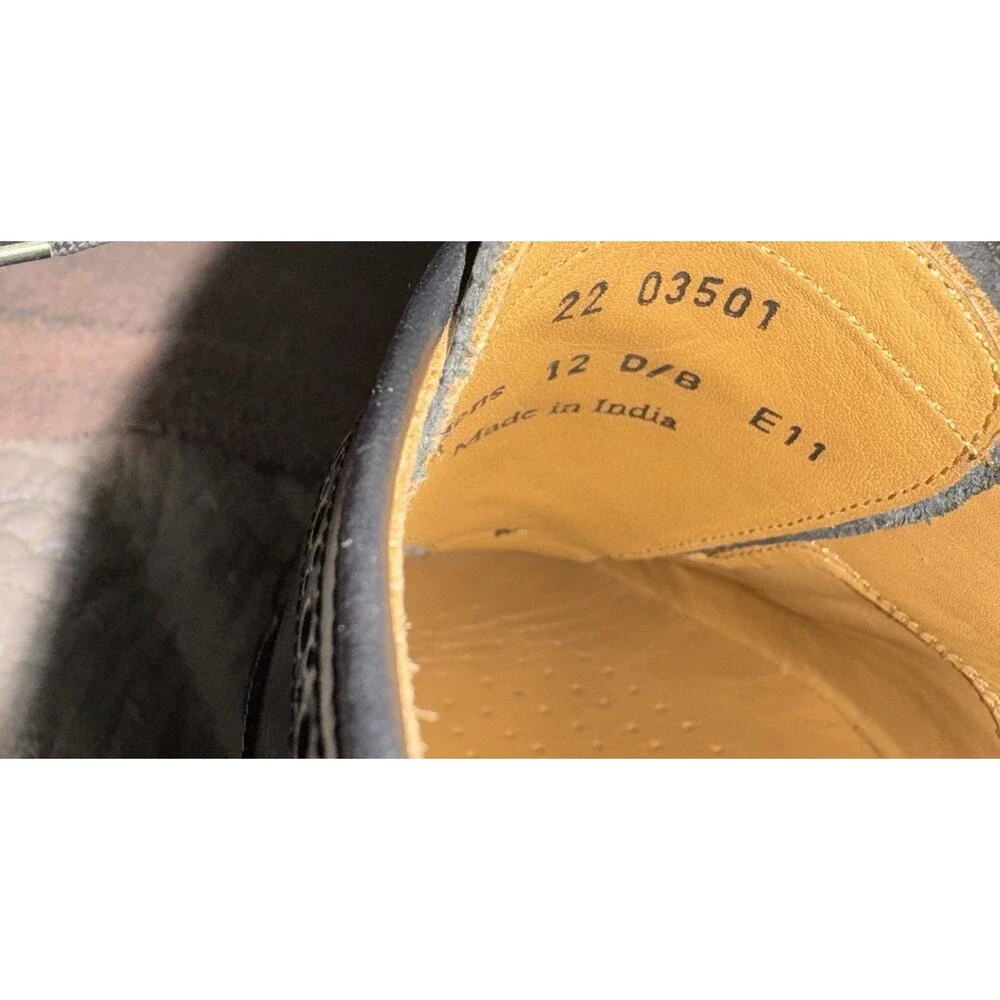 Johnston & Murphy Upton Wingtip Oxfords Dress Shoes Mens 12M Black Leather